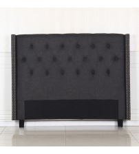 Milano Solid Wood Charcoal Queen Size Headboard